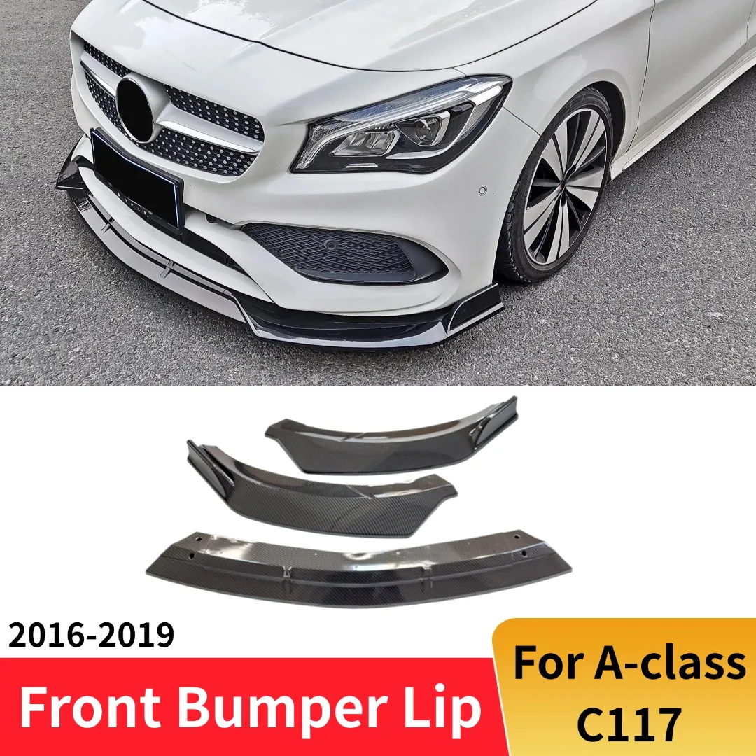 

Front Bumper Lip Spoiler Protector Splitter Air Dam Body Kit Tuning Accessories Styling For Mercedes Benz CLA C117 W117 2016-19