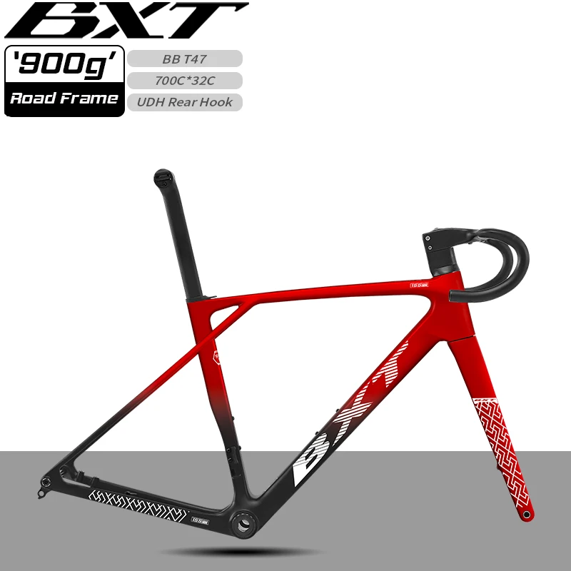 

BXT T1000 Carbon Road Frame 700C Dics Carbon Fibre Road Bicycle Racing Frame EVO-155 with T47 Screw-in