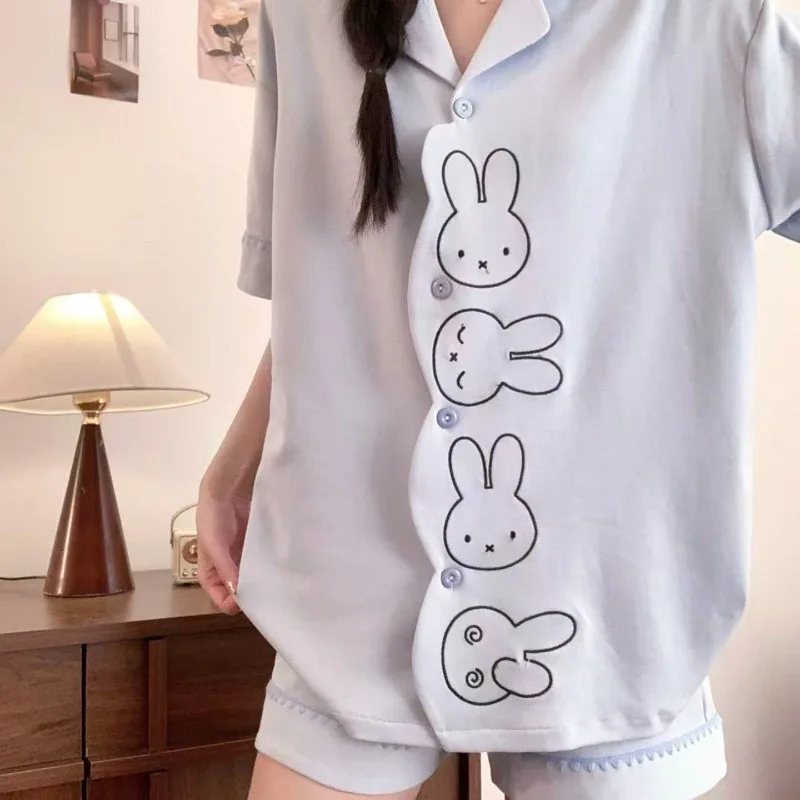 Cartoon New Pure Cotton Pajamas Summer Can Be Worn Outside Sweet Fabric Comfortable Lounge Clothes Good Looks Breathable Miffy