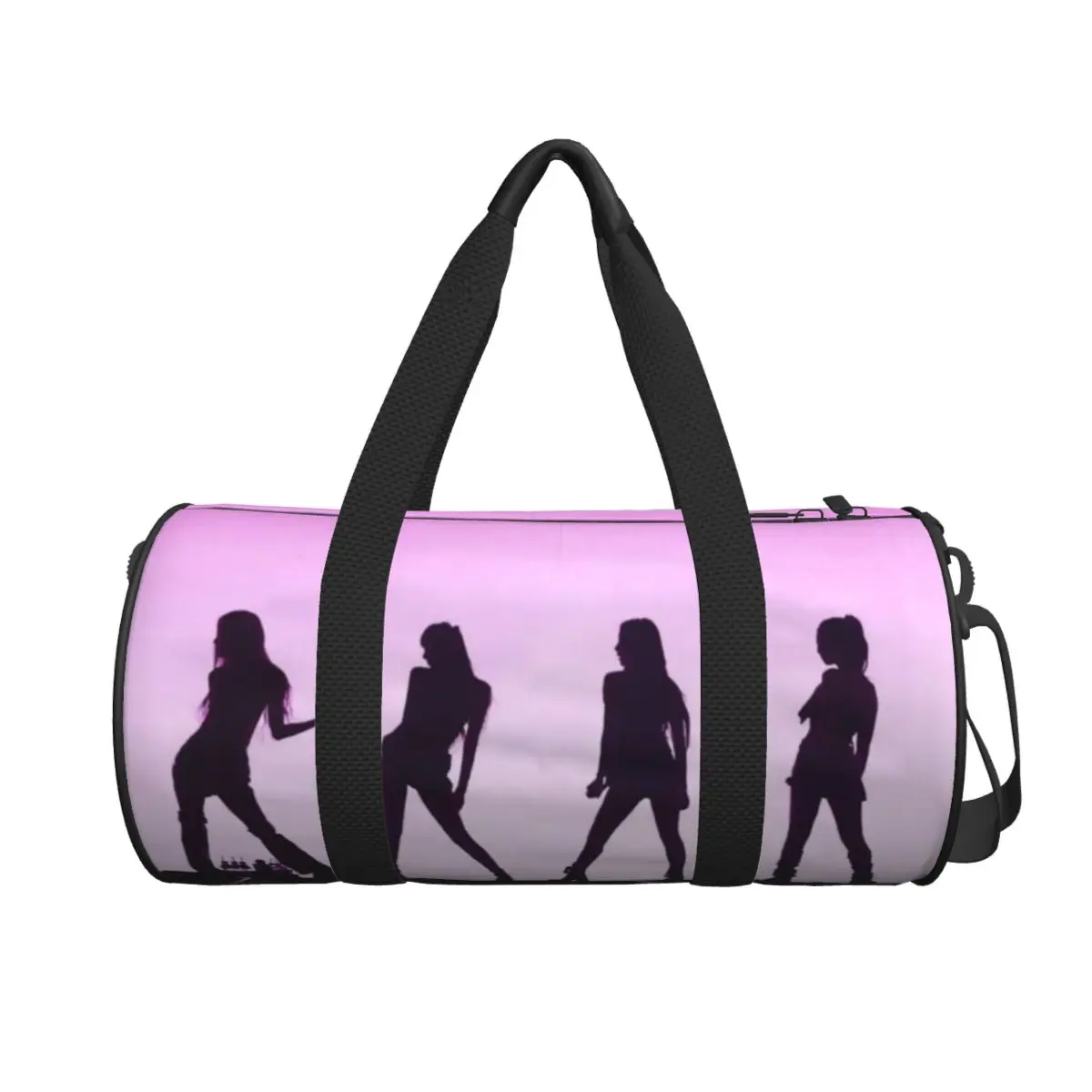 Black Dancer Silhouette Weekend Gym Yoga Luggage Bags Sport Duffle Bag Round Large Capacity Travel Duffel Bag