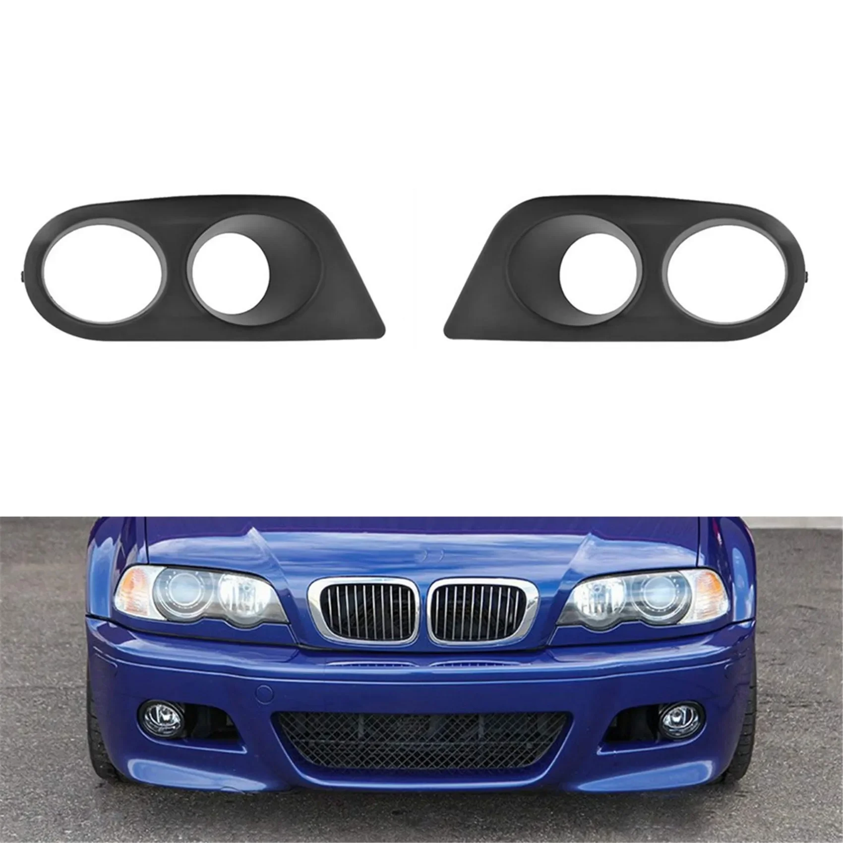 Front Bumper Fog Light Cover Grilles Replacement for 2001-2006 -BMW E46 M3 Left and Right Side - view 2