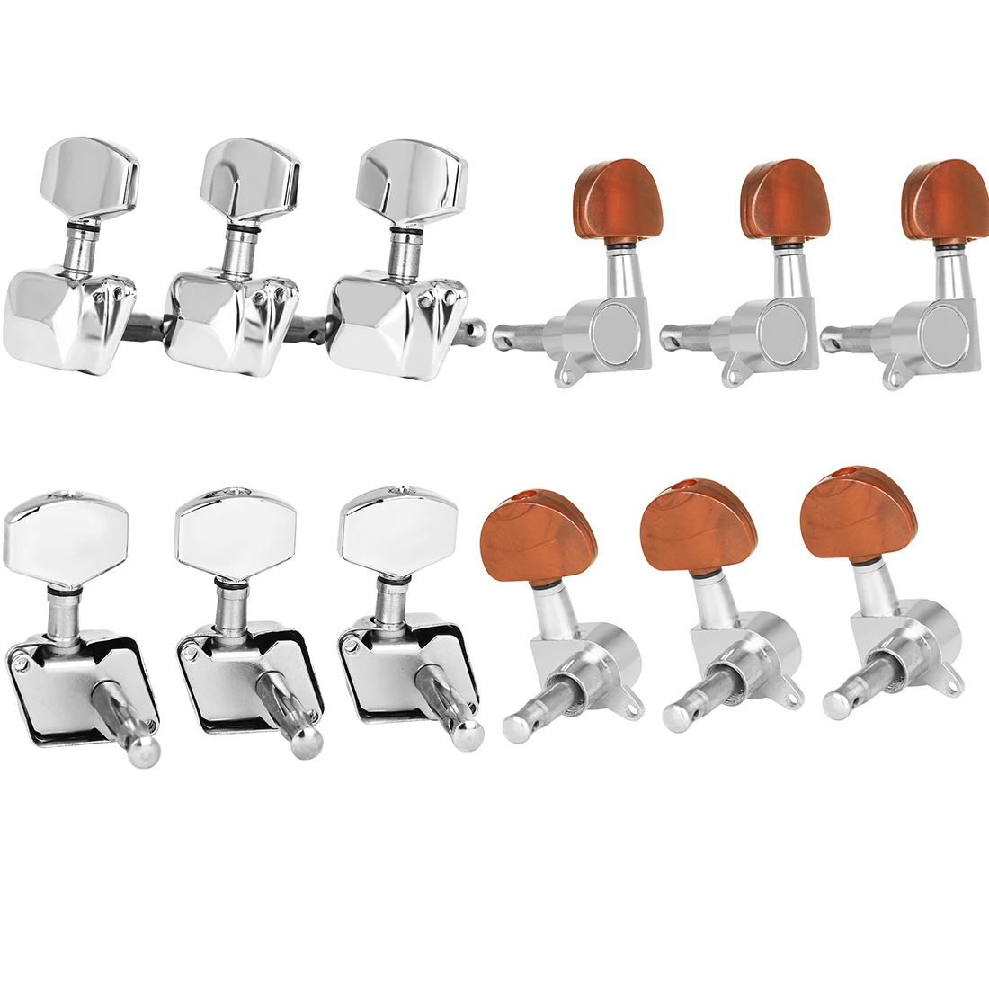 Akustische Gitarre String Tuning Pegs 6Pcs 3L3R Große Quadratische Versiegelte String Tuning Pegs Tuning Tasten Mechaniken Mechaniken Gitarre Teile