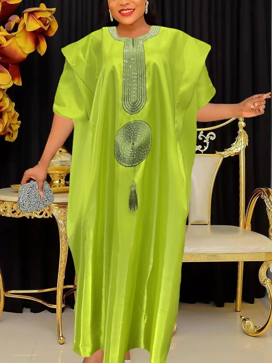 

Sequin African Dresses for Women Traditional Africa Clothing Dashiki Ankara Outfits Gown Abayas Muslim Kaftan Maxi Long Dress