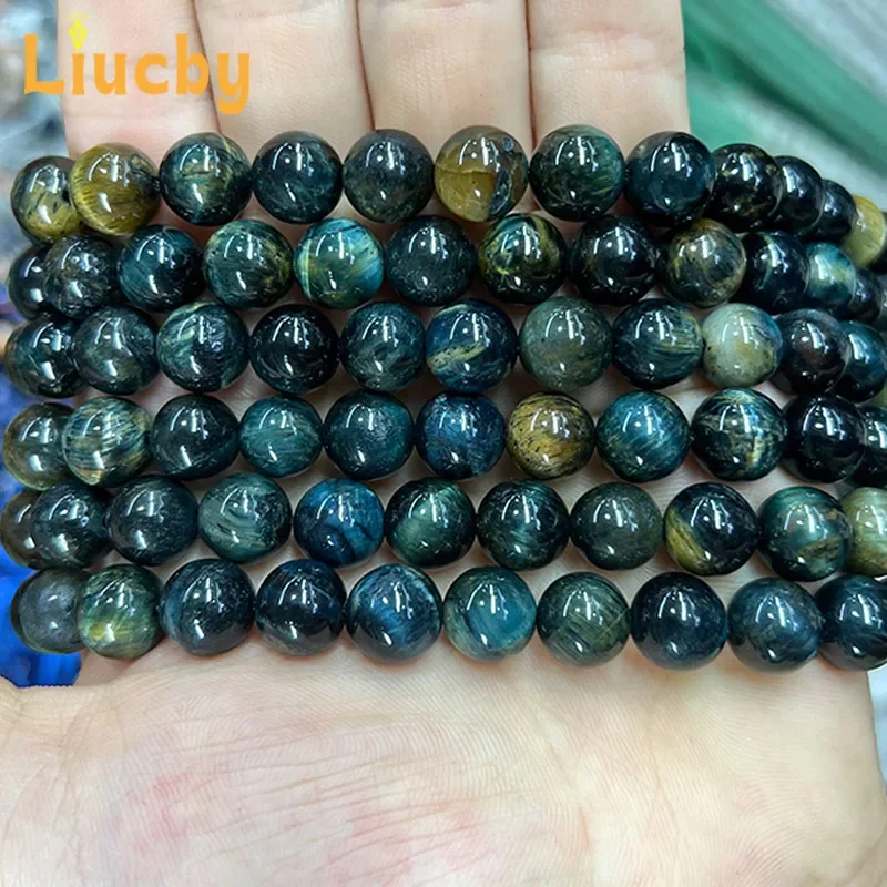 Naturstein, graue, gemischte Farben, Tigeraugen-Perlen, DIY-Armbänder, Zubehör, Schlüsselanhänger, für die Schmuckherstellung, 15" Strang, 6/8/10/12/14 mm – Detail 4