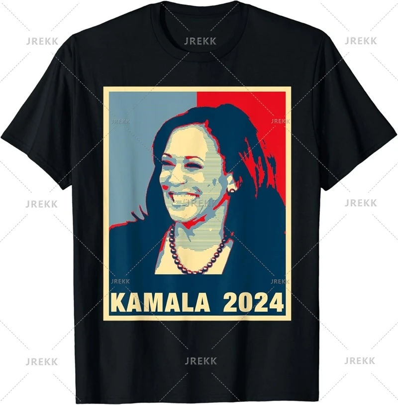 2024 Kamala Harris T Shirt Dla Mężczyzn Kobiet Kampania Wybierania Prezydenta T-Shirt American Street Ponadgabarytowe Koszulki z Krótkim Rękawem