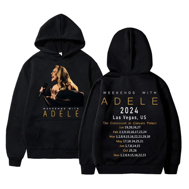 Popular Singer Adele Tour 2024 Weekeds with Adele Print Hoodie Autumn Winter Men Women Fashion Casual Oversized Hoody Sweatshirt