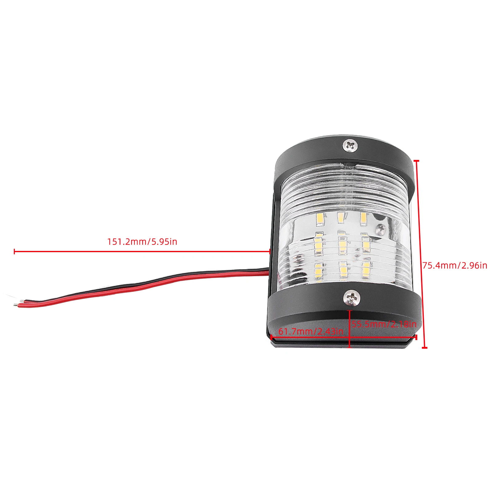 เรือยอชท์เรือนำทางเรือ1ชิ้นโคมไฟเรือแล่นเรือใบไฟเรือยอชท์ไฟ LED สีขาว12V 24V