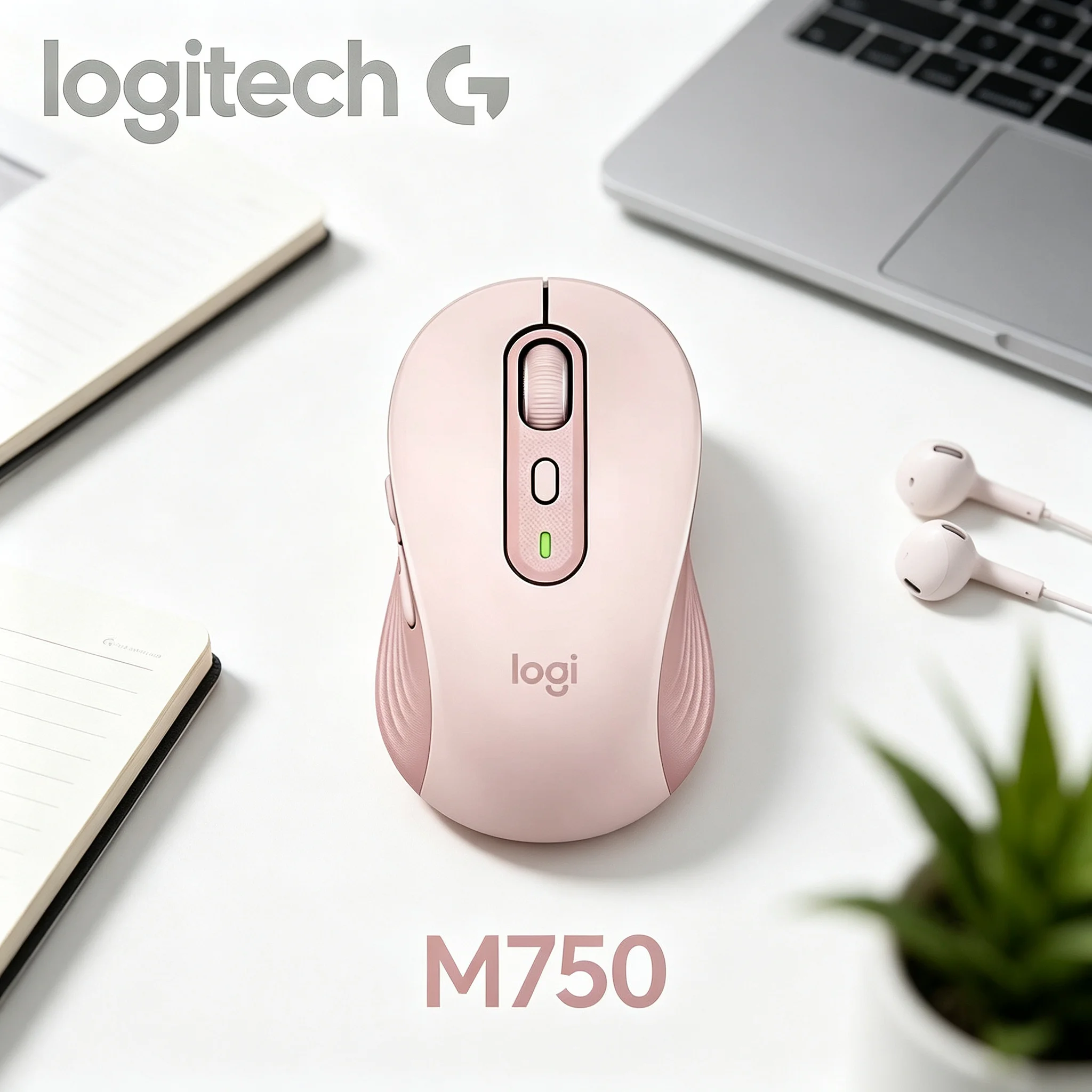 Logitech M750 Anti‑Slip Side Texture Wireless Office Mouse Firm Grip Even When Hand Sweats During Long Work Hours