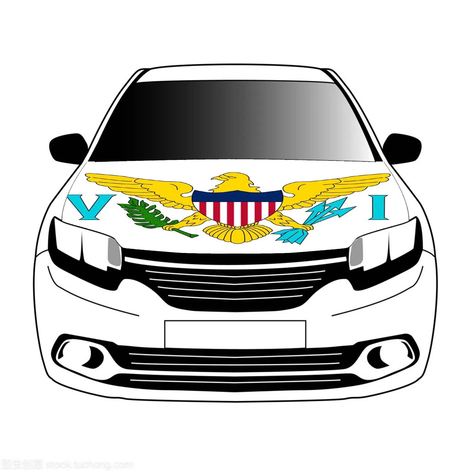 the United States Virgin Islands flags car Hood cover flags 3.3x5ft/5x7ft 100%polyester,car bonnet banner