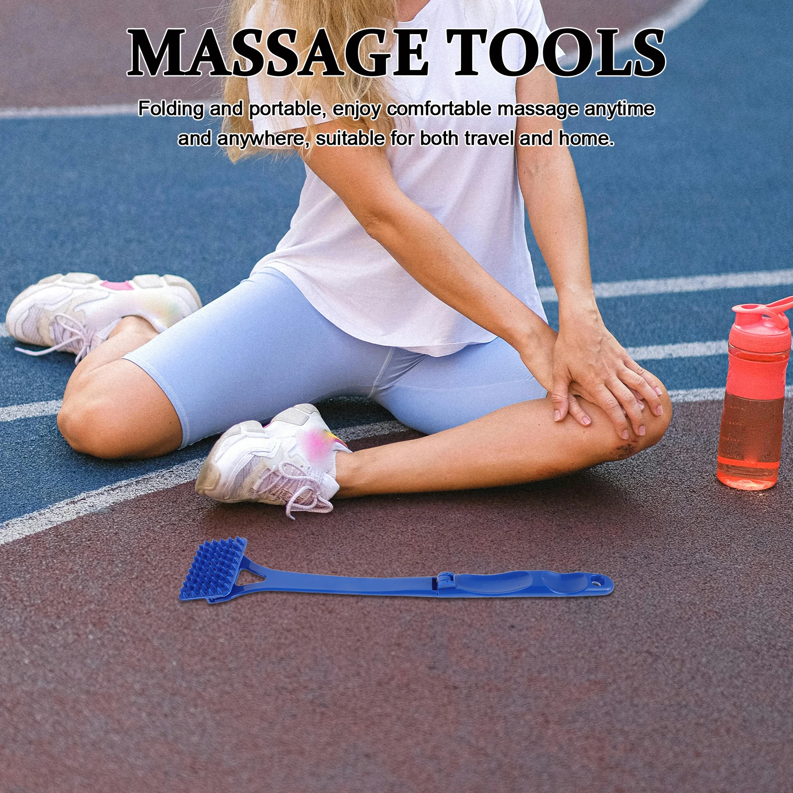 Faltbarer Rückenkratzer mit langem Griff, Kunststoff, leicht, Reisekratzer für Erwachsene, Rückenkratzer und Massagegerät für Juckreiz