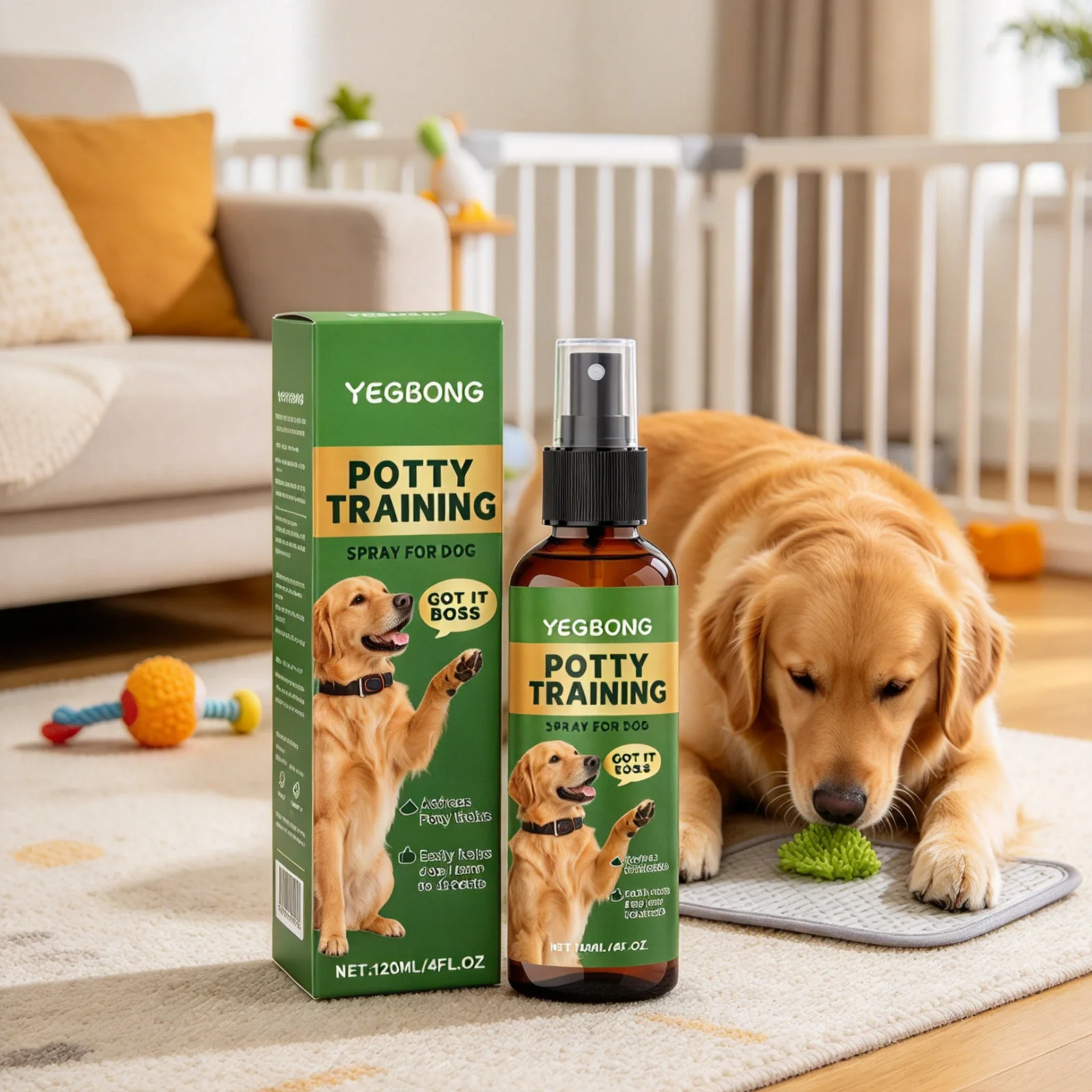 YEGBONG Dog Potty Training Spray Defecation Guiding Potty Guide Skin Friendly No Irritating Puppy Toilet Training Spray 120ml