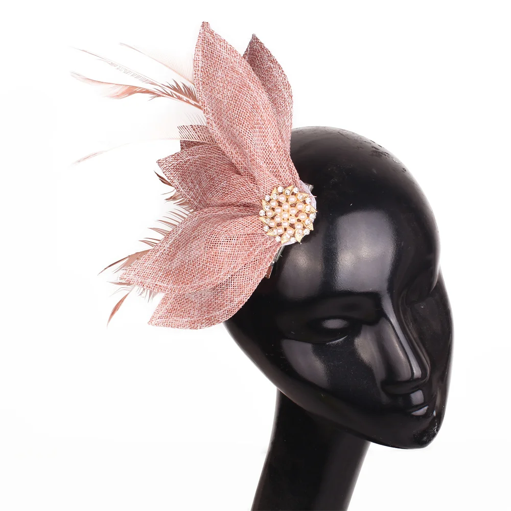 Eleganter Braut-Feder-Fascinator-Haarreif für Damen, Hochzeitskopfbedeckung, Haarschmuck für Kirche, Cocktailparty – Detail 16