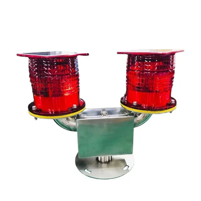 Dual system LED Aircraft warning light system  solar power  low intensity type b obstacle light on Bridge/Pipe Line