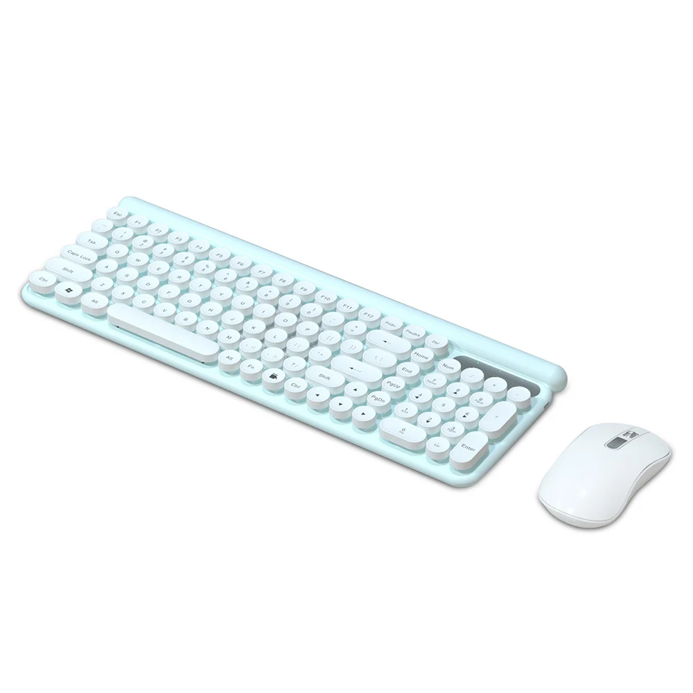 2.4G Wireless Keyboard Mouse Combination Portable Game Keyboard Mute Button Mini Keyboard Mouse Kit PC Player Computer Laptop