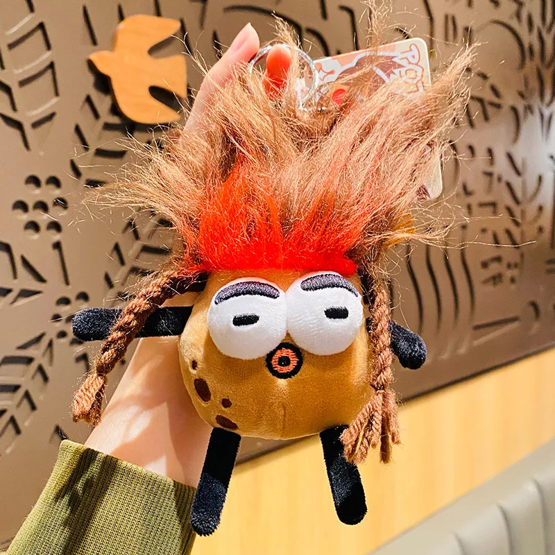 Creative Fried Hair Potato Plush Toy Keychain Pendant Cartoon Ugly Potato Plush Backpack Pendant Exquisite Small Gifts