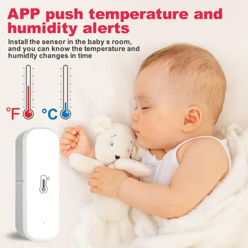 Tuya WIFI/ Smart Temperature And Humidity Sensor Battery Powered Smart Home Security Work With Alexa Home