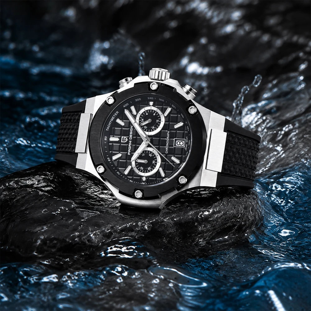 Diving PAGANI DESIGN series watch outdoor multifunctional timing code watches Japan VK64 quartz movement watch top sports watch