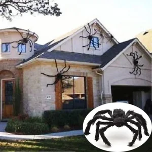 Halloween large plush spider halloween decoration outdoor party props large spider decoration chamber a big spider joke 8 Main Sales Halloween Decoration - №6