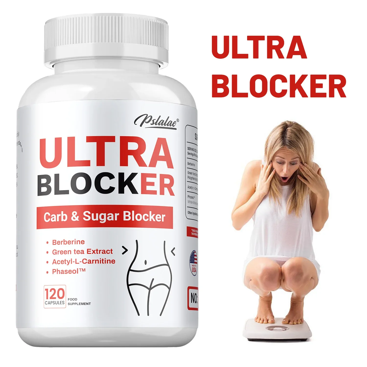 Ultra Blocker Carb & Sugar Blocker - Weight Management, Reduce Gas and Bloating, Helps Digestion, For Gut and Immune Health