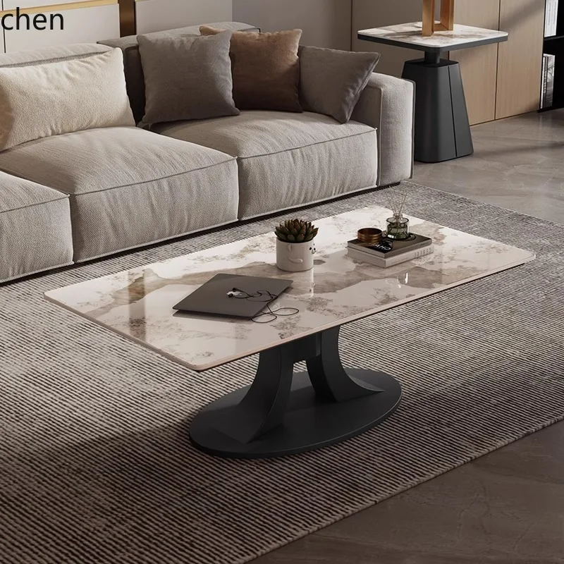 CZ Italian Minimalist Sintered Stone Rectangular Coffee Table High-End Living Room Home Small Apartment Modern Simple Tea Table