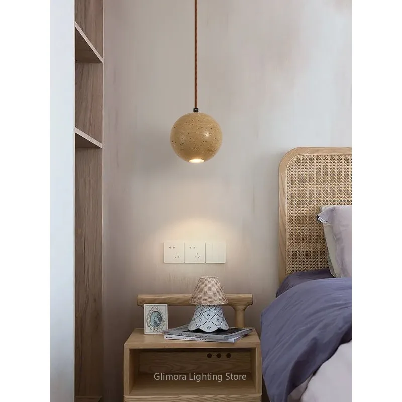 Pendant Light,Wabi-sabi Cream Retro Nordic Style,Stone & Metal
