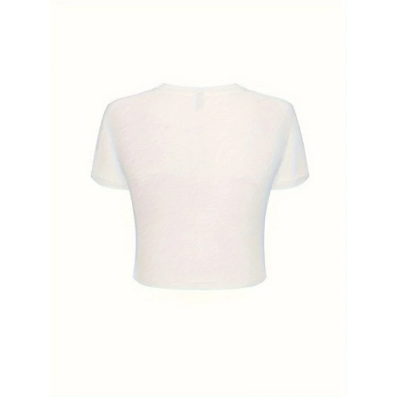 Women Crop Top Butterfly Thorn Vine Graphic Short Sleeve Slim Y2K Streetwear Tee