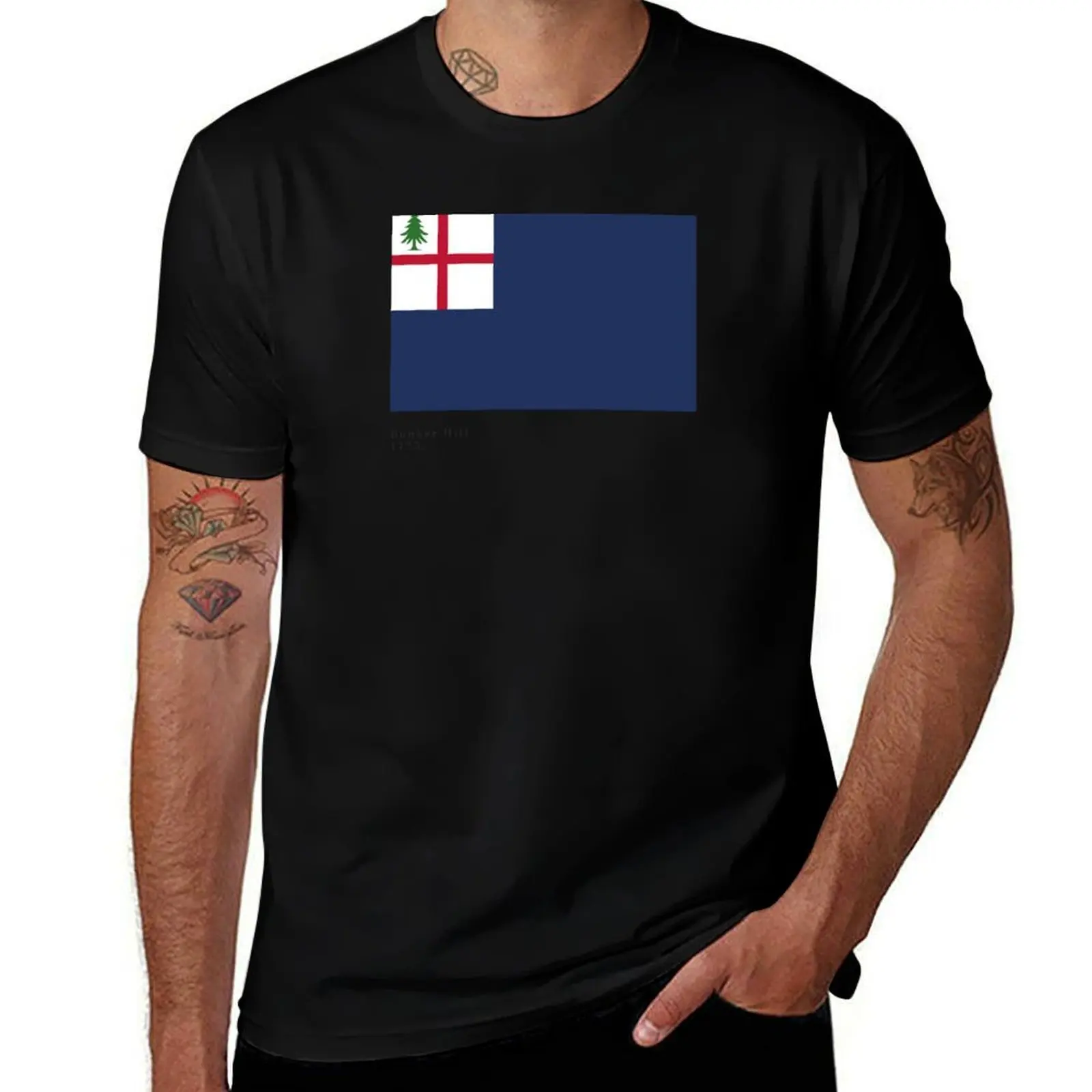 The Bunker Hill (Bunker Hill Flag) T-Shirt man t shirt summer T-Shirt