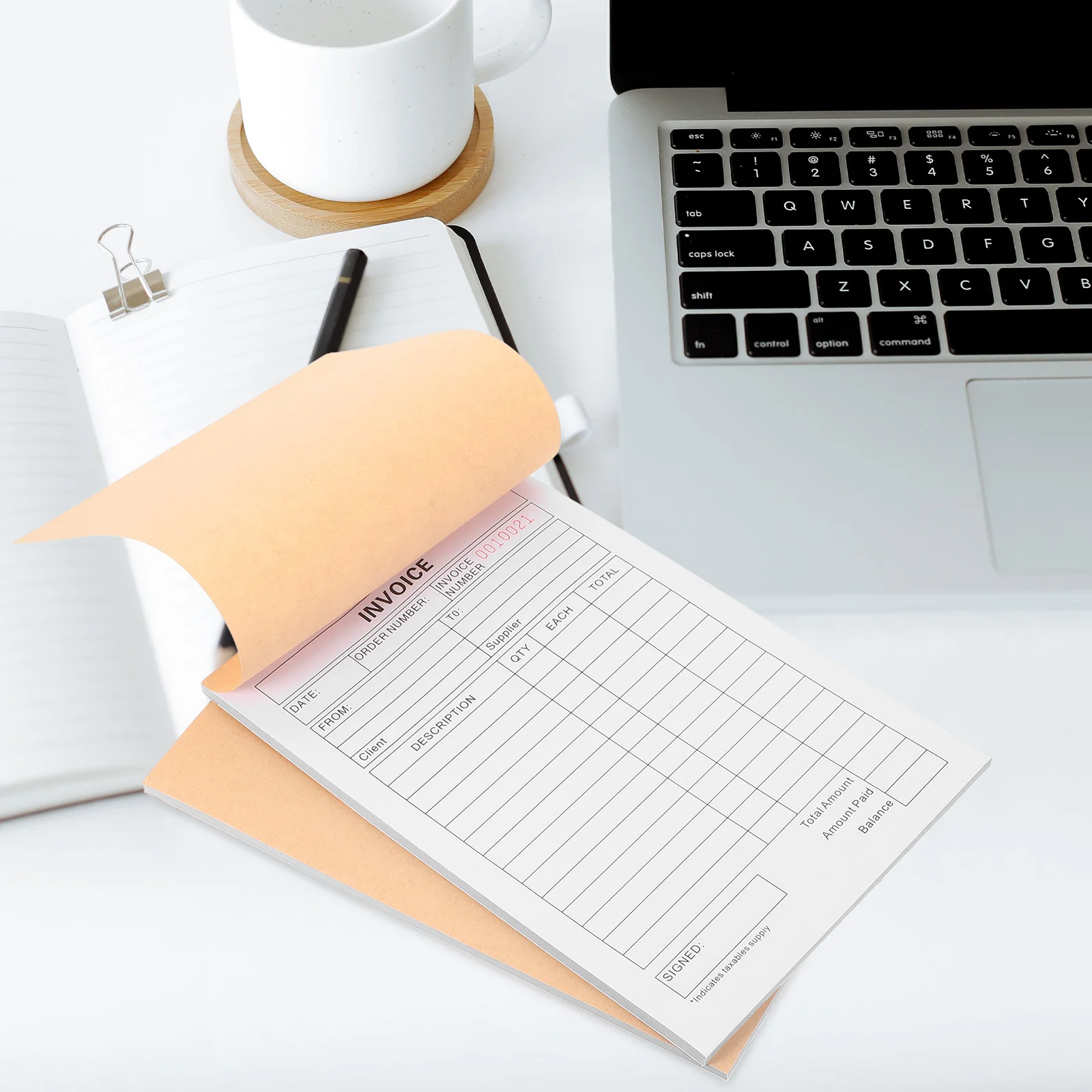 2Pcs Invoice Pad for Small Business Legible Copies Needed Order Receipt Book for Service Tracking Financial