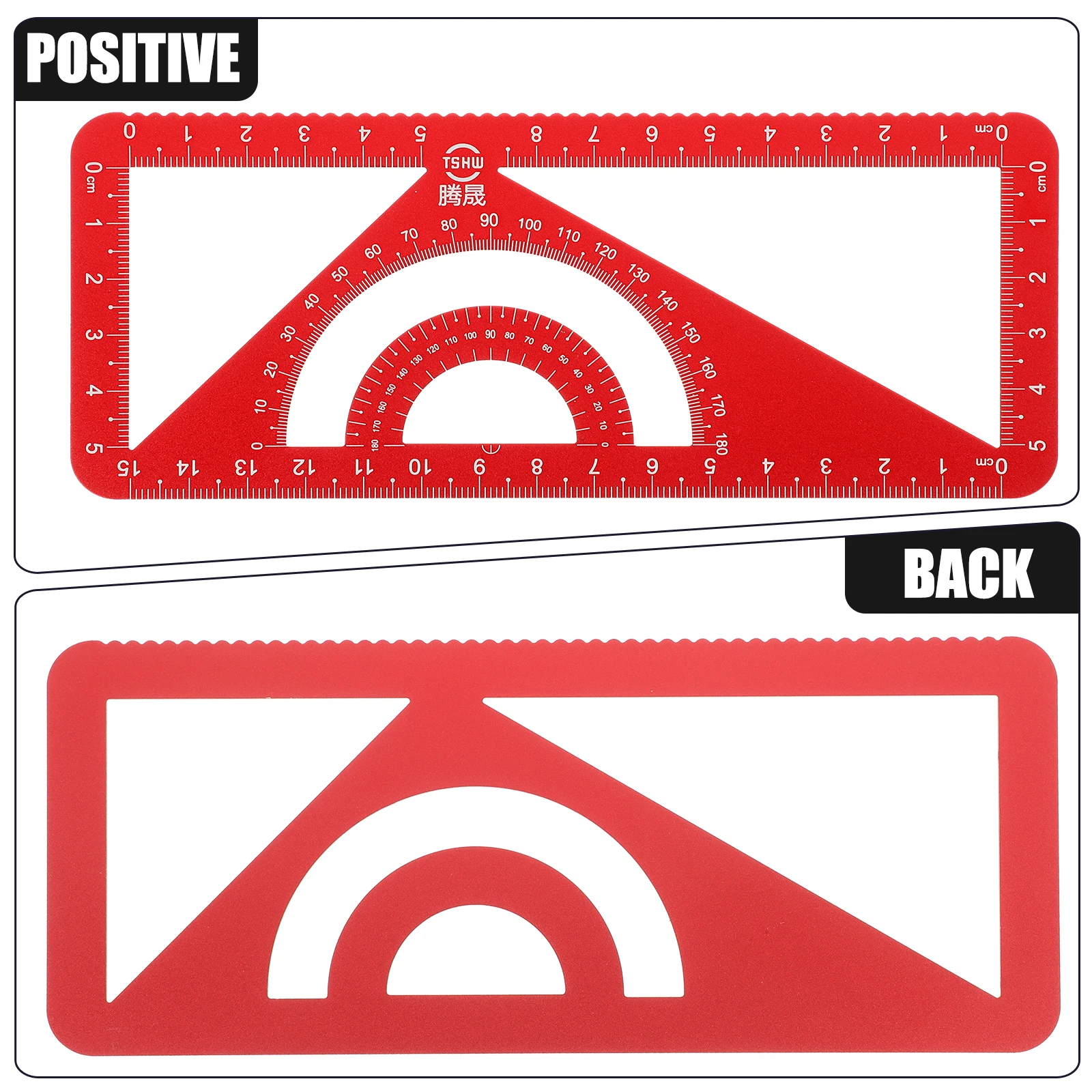 

Multipurpose Aluminum Alloy Ruler Architecture Stationery Red Student Supplies