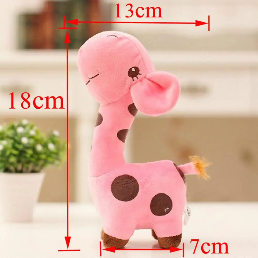 Presente bonito casamento aniversário bebê brinquedo de pelúcia animal veado boneca 18cm girafa de pelúcia