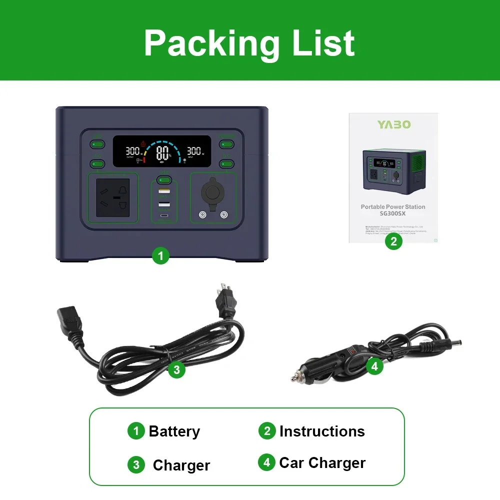 เครื่องกำเนิดไฟฟ้าพลังงานแสงอาทิตย์สำหรับบ้าน ชุดอุปกรณ์พลังงานแสงอาทิตย์สำหรับตั้งแคมป์ 300W 288Wh 90000mAh 32700 LiFePO4