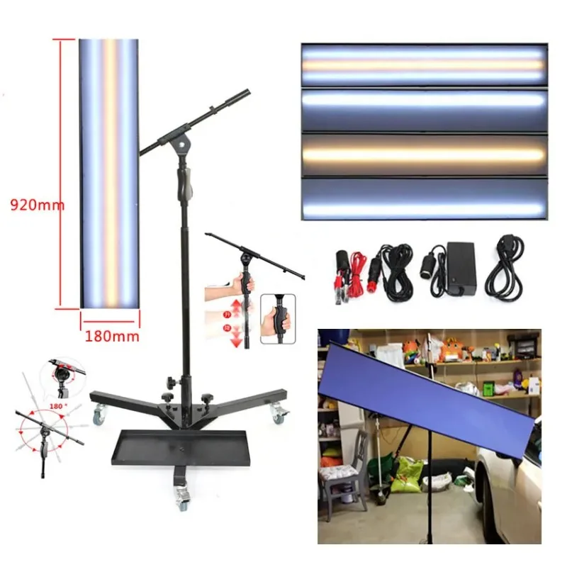 110V/220V LED Lamp Sheet Metal Repairer Car Dent Repair Tools LED Light Reflection Board with Adjustable Holder Hand Tool Set