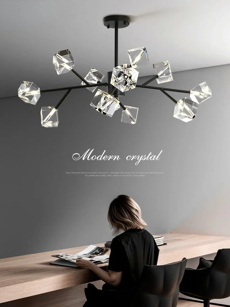 

Living Room Chandelier Light Luxury Elegant Nordic Simple Modern Crystal Dining Room Bedroom Molecular Lamp