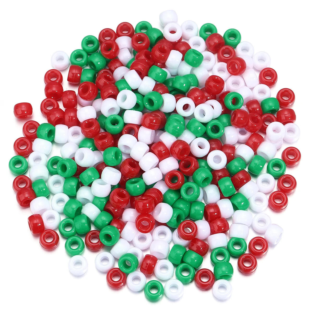 200pcs/lot Mix Color Pony Beads Big Hole Acrylic Beads Loose Spacer Beads For Jewelry Making   DIY Necklace Bracelet Accessories - view 3