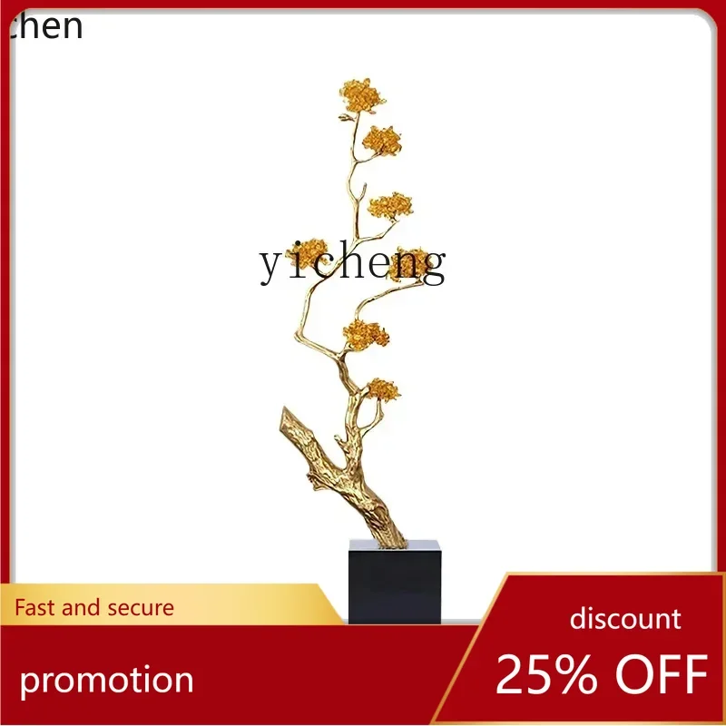 ZML Entry Entrance Ornament Fortune Tree Light Luxury High-end Living Room TV Cabinet Slender and Long Ornament