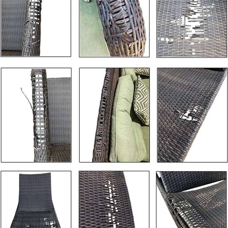 4X Korb-Reparaturset, Kunststoff-Rattan für Terrassenstuhl-Reparatur, flacher Korbmöbel-Reparatur-Ersatz-BAAQ