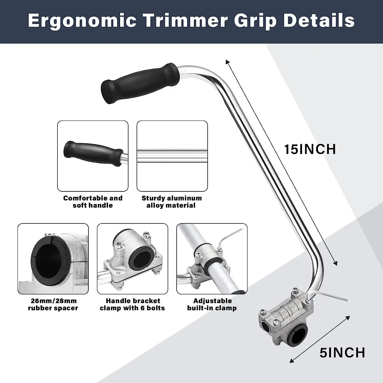 Good price Factory Price Trimmer Grip String Trimmers Handle Weed Eater Handle Extension with Bracket Clamp Garden Tools Lawn Mo