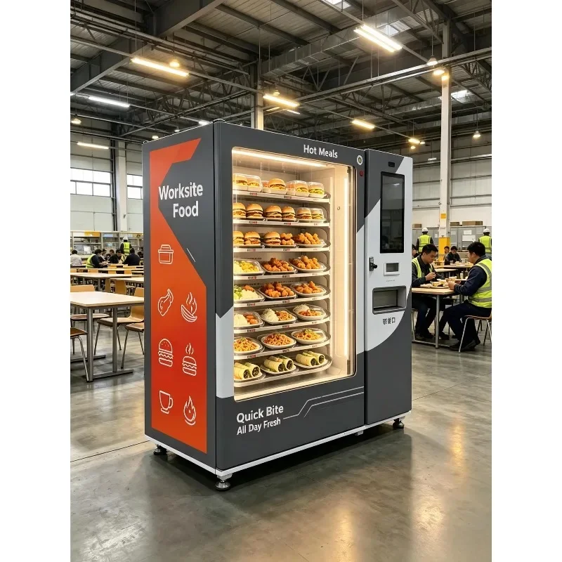FL Factory Employee Ready-to-Eat Microwave-Heated Refrigerated Fresh-Keeper Vending Machine for Boxed Meal with SDK Function