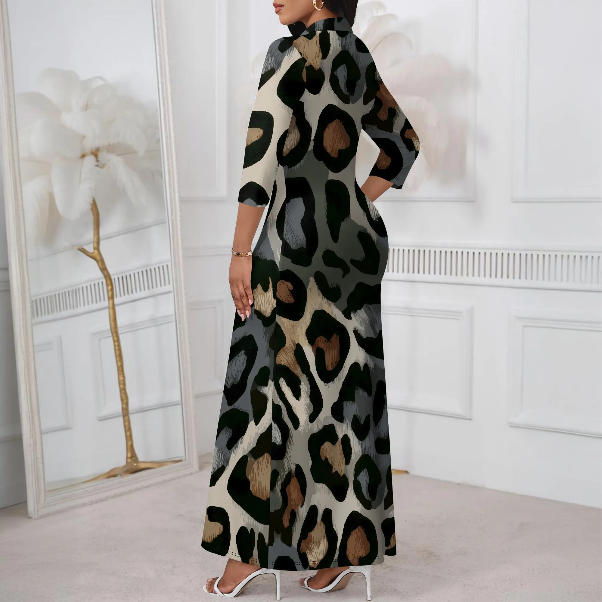 Women's Fall Winter Dresses for Women 2025 Long Sleeve V Neck Work Outfits with Pockets