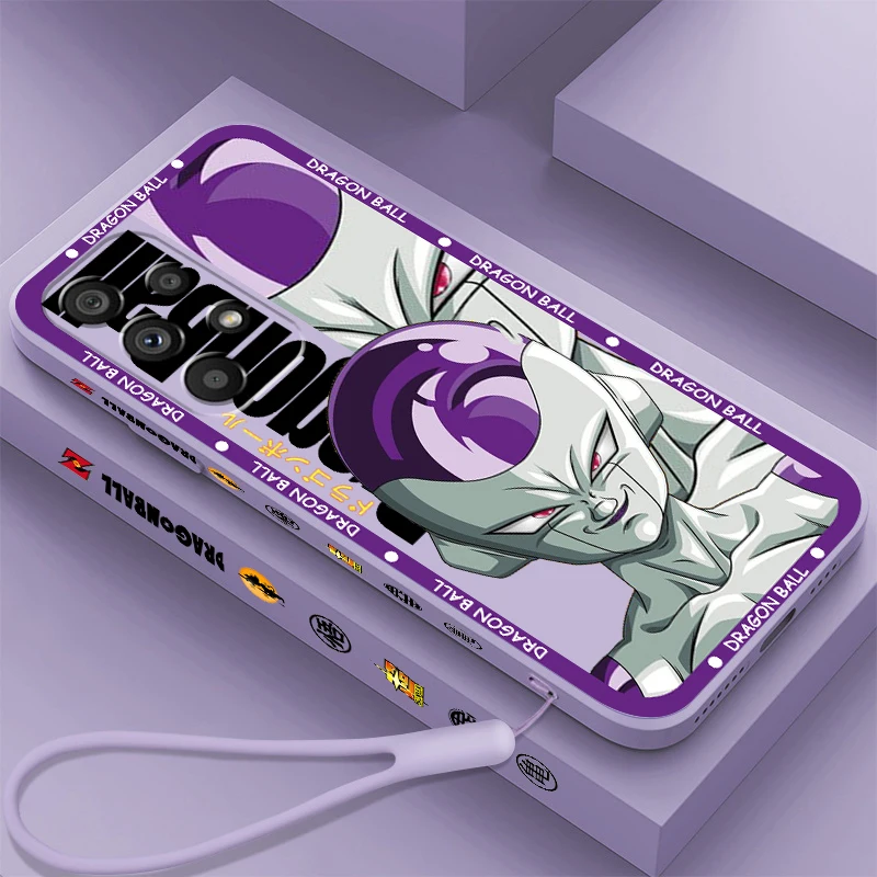 D-Dragon Frieza Trunks Liquid Left Rope per Samsung A53 A52 S A33 A32 A51 A71 A21S A13 A73 A50 A72 A23 A12 5G Back Phone Case