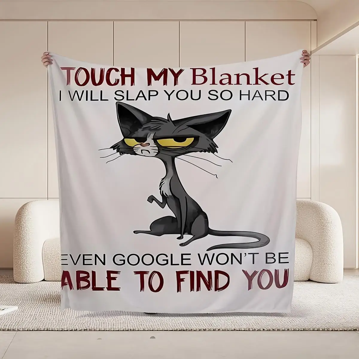 

1Pc Cartoon Cat Pattern, Soft, Warm and Comfortable Sofa Bed, Office Blanket, Blanket, Sleeping Blanket