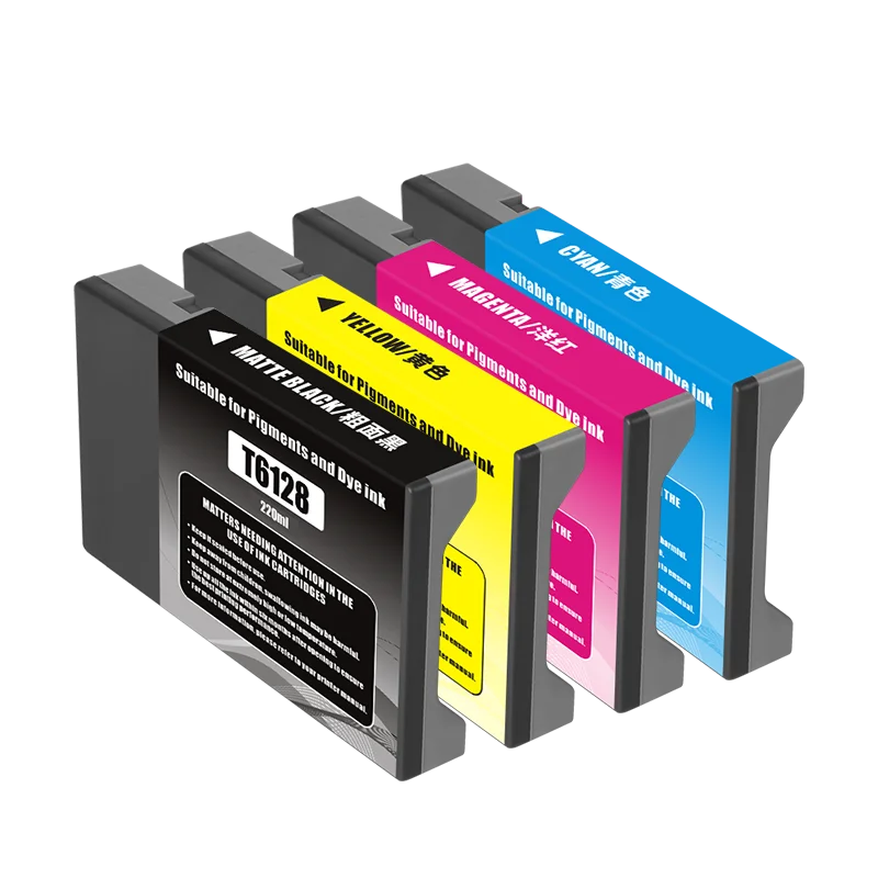 T6122-T6128 Compatible Ink Cartridge With Chip Pigment Dye Ink For Epson 7450 Printers T6123 T6124 220ML Ink Cartridge