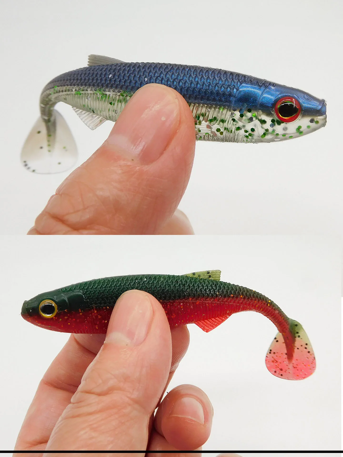 ESFISHING Angelköder Weichköder ACTION SHAD 4 Zoll Kunstköder Plastikköder für Hecht Barsch Bass – Detail 2