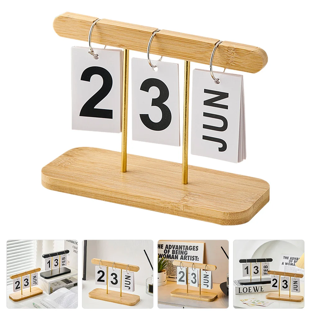 

Desk Calendar Block Set Premium Reusable Manual Turn Decorative Calendar for Office Home Cafes Restaurants Desk Ornament