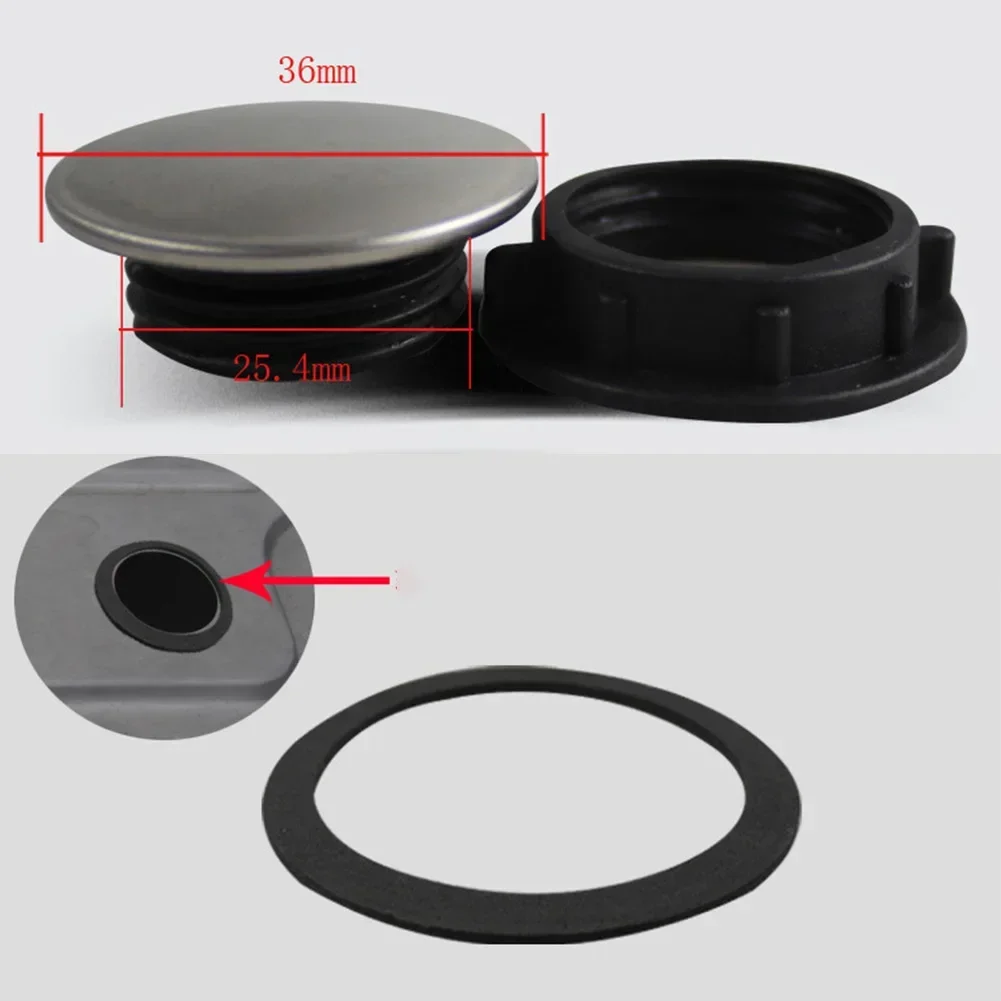 ลักษณะหรูหราอ่างล้างจานสแตนเลส 1 PC 26 ~ 32 มม.36 มม.ตกแต่งเงินสบู่ Hole COVER