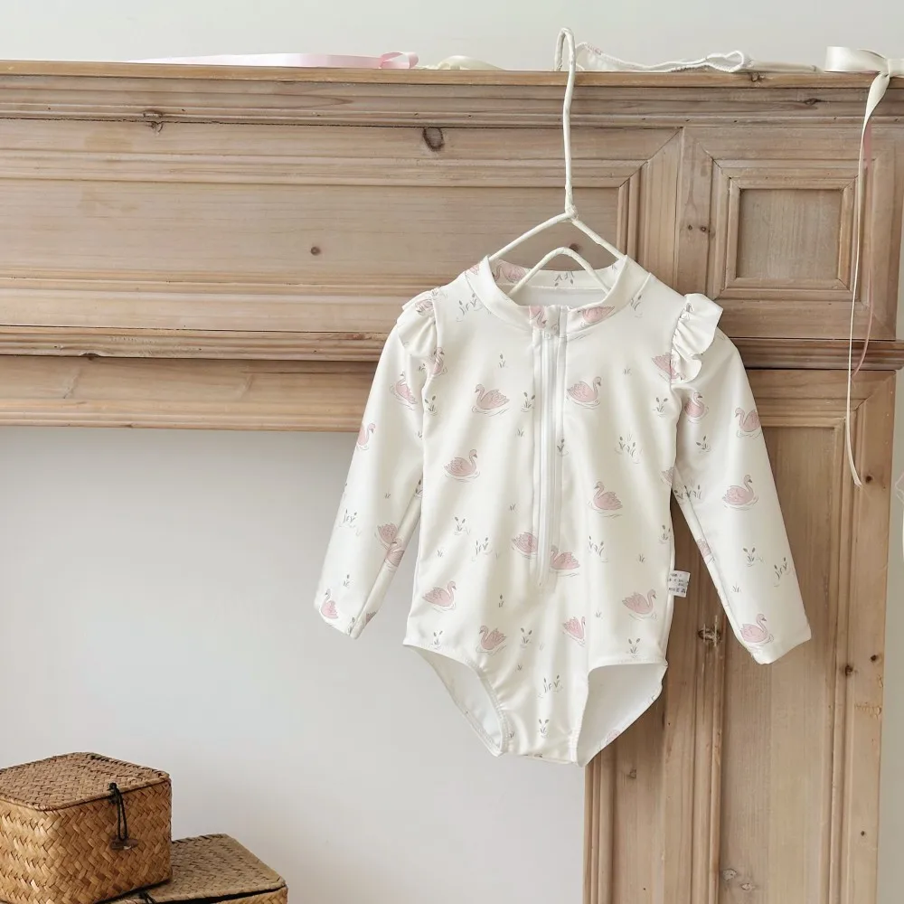 

New Girls Swimsuit Baby Girls Swimwear One-Piece Bathing Suit Kids Beach Bikini Child Seaside Quick-Drying Set Toddler Size 2-9Y