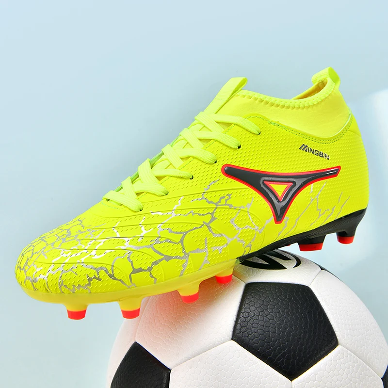 

Men Ankle Football Boots Outdoor Grass Cleats Unisex Soccer Shoes Long Society Spikes FG Professional Football Shoes Chuteira