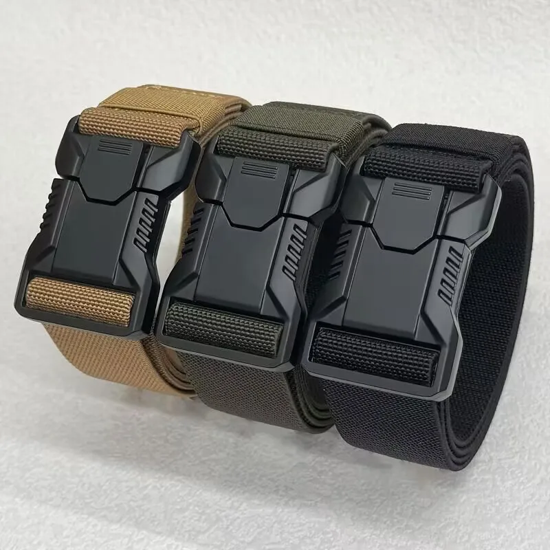 1pc Lightweight Tactical Quick-Release Buckle Belt Workwear Wear-resistant Outdoor Commuting Military Training Pants Belt
