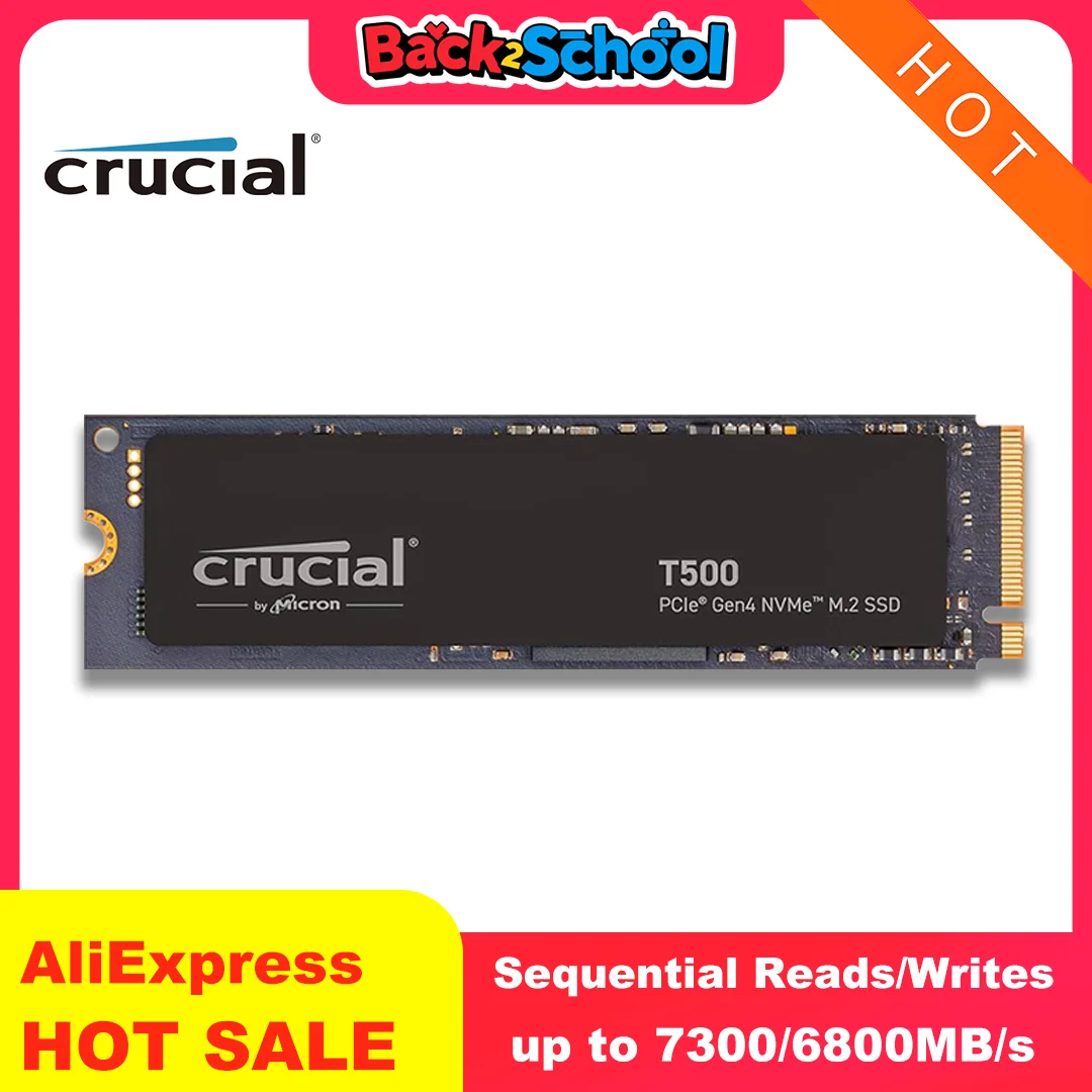 

Внутренний игровой SSD Crucial T500 1 ТБ Gen4 NVMe M.2, совместимый с ноутбуком и настольным компьютером до 7300 МБ/с — CT1000T500SSD8 (УПАКОВКА OEM)