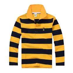 Autumn Polo Shirt Kids Clothes Tops Color Stripes Turn-down Collar Long Sleeve Polos Baby Boy Camisetas Boys Shirts Teen 3-15Yrs